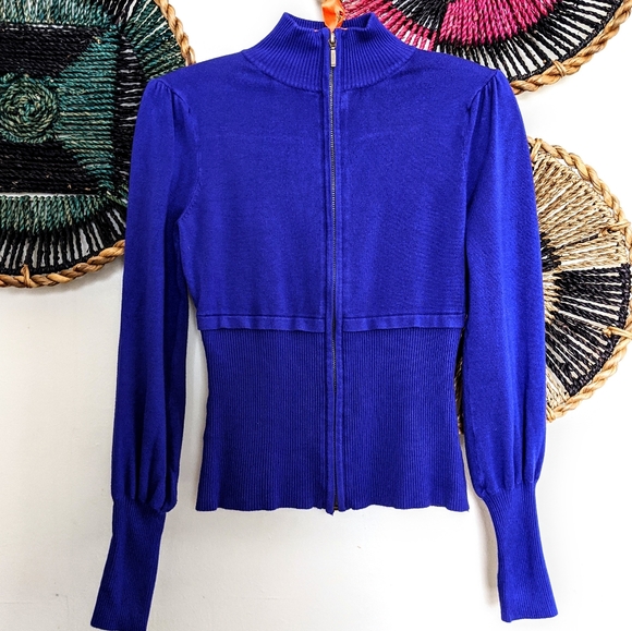 ❤️ 3/$25 Y2K Anthropologie Retro Full Zip Sweater - Picture 8 of 8